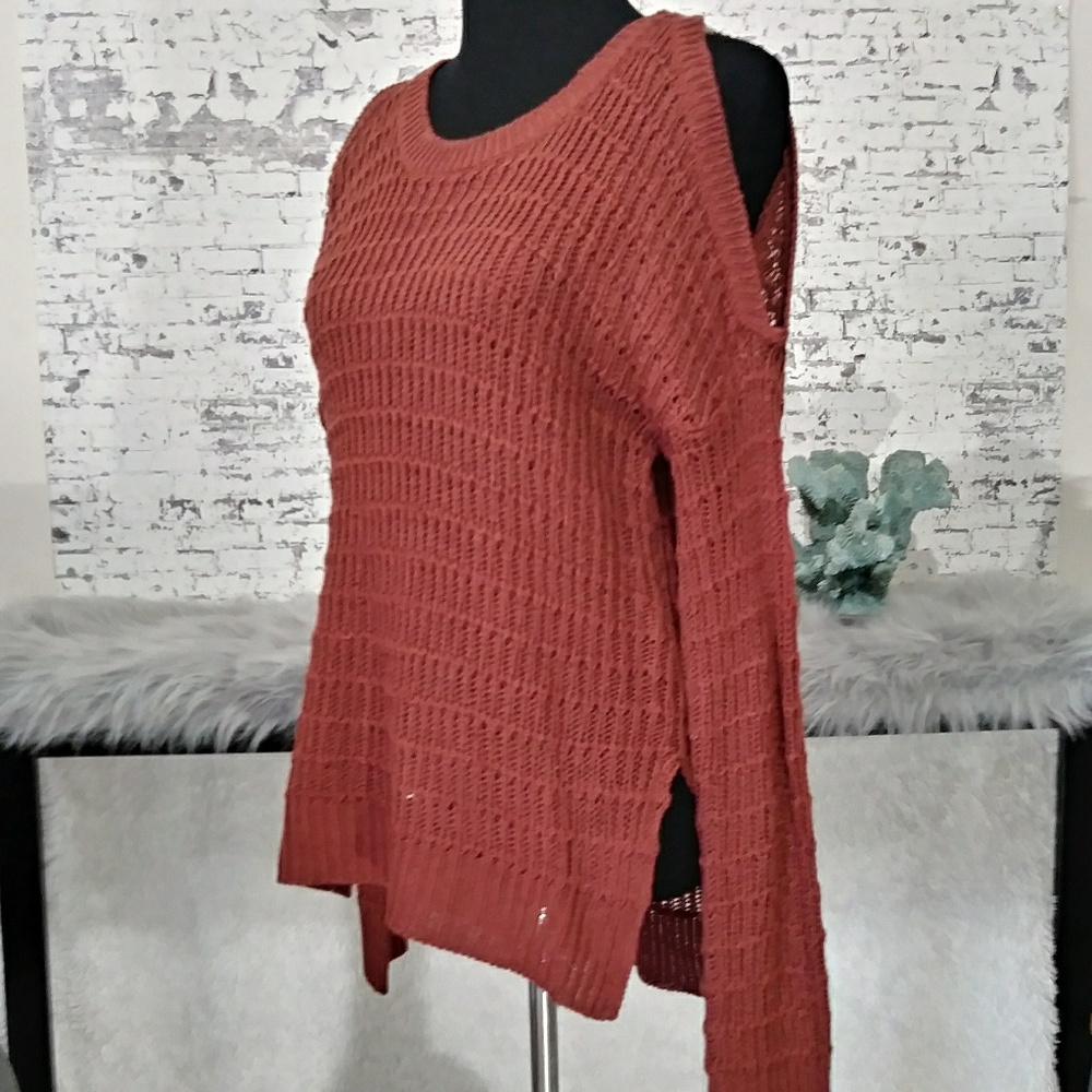 Cold shoulder sweater